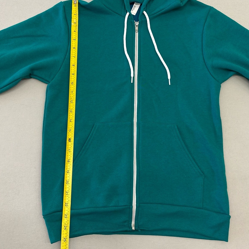 Women's Green Zip-Up Hoodie - Picture 4 of 6